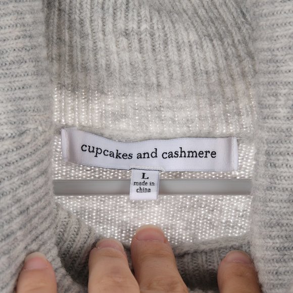 Cupcakes & Cashmere Harlo Heather Ash Cowl Sweater Large - Picture 6 of 8
